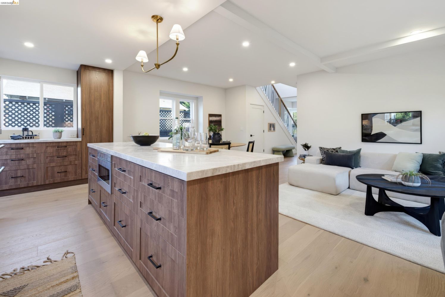 Berkeley residence custom kitchen island and walnut cabinetry by Millwork USA